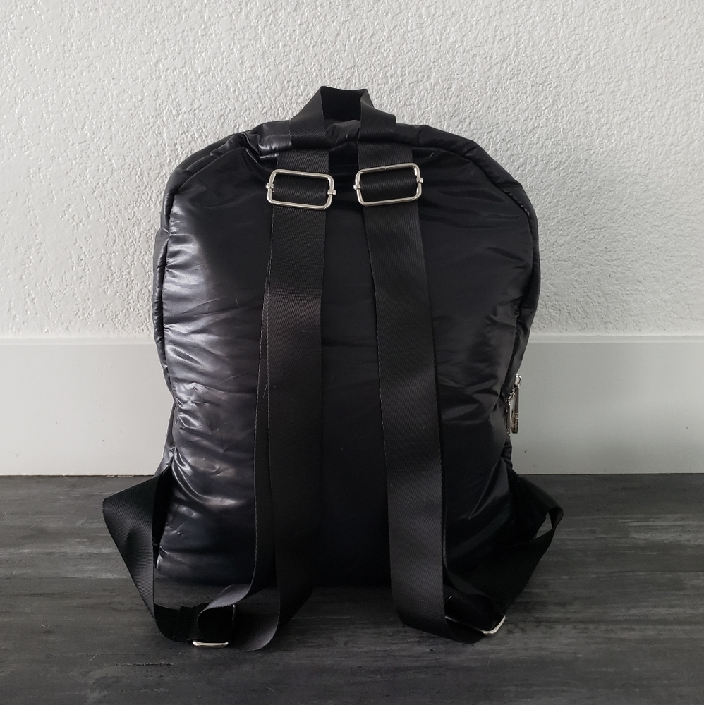 Black Metallic Madden Double Zip Backpack - Picture 3 of 5